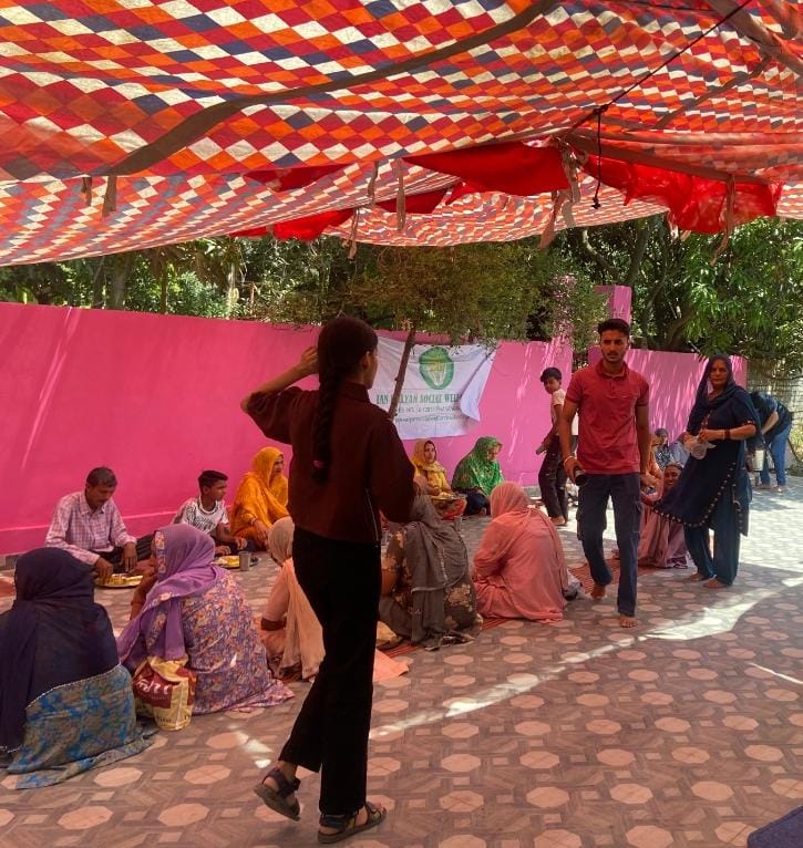 Langar under the colorful canopy